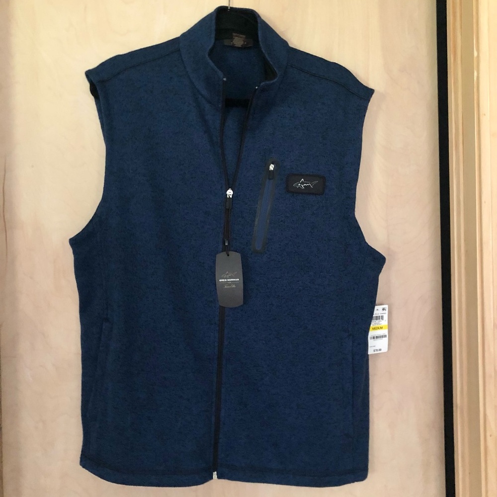 Mens Golf Sweater Vest Zip Up - Greg Norman by Tasso Ella - Medium - New w/Tags